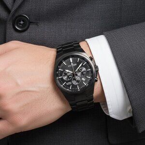 NWT Authentic Citizen Chronograph Quartz Black Dial Men's Watch